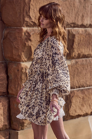 Snow Leopard Asymmetric Blouse